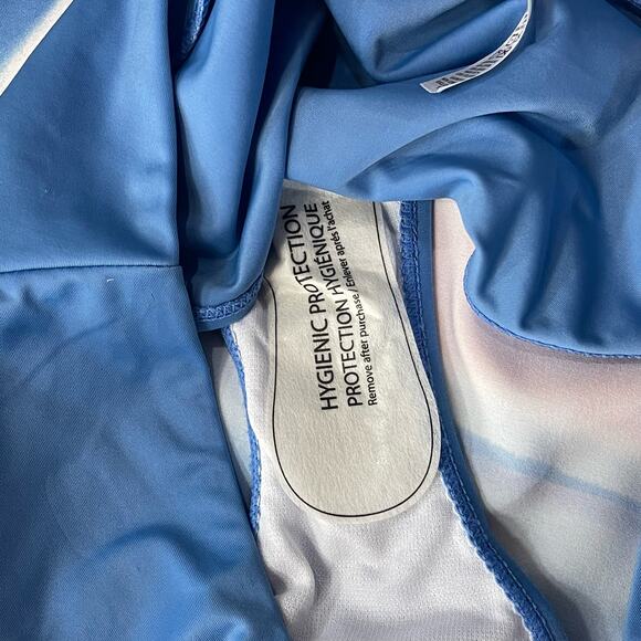 Kyodan Medium Swim Skort UPF 40 Watercolor Elastic Waist Stretch Blue Pink New - Picture 5 of 7